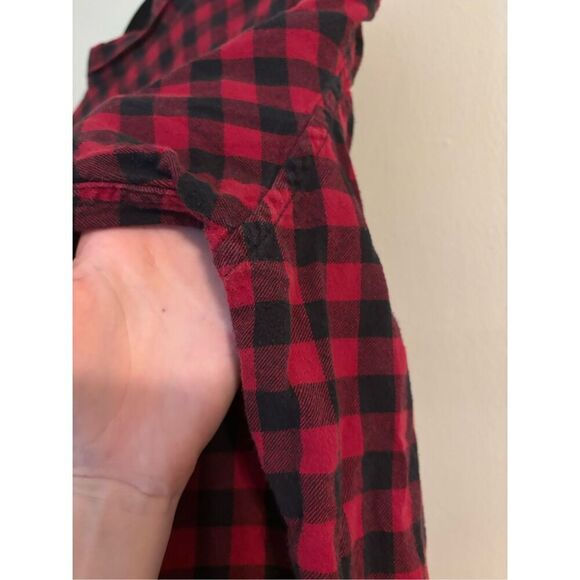 Men’s Old Navy Button Down Buffalo Plaid Flannel SZ XXL 100% Cotton Red & Black - Picture 8 of 8